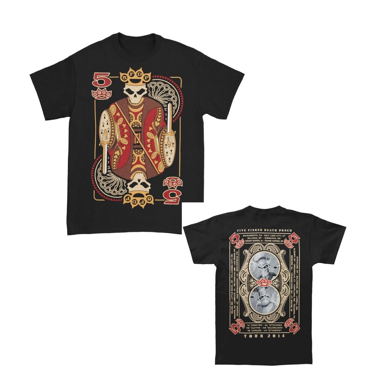 

Five Finger Death Punch 2014 USA Tour Casual TShirt Mens and Womens Luxury Brand Top XL