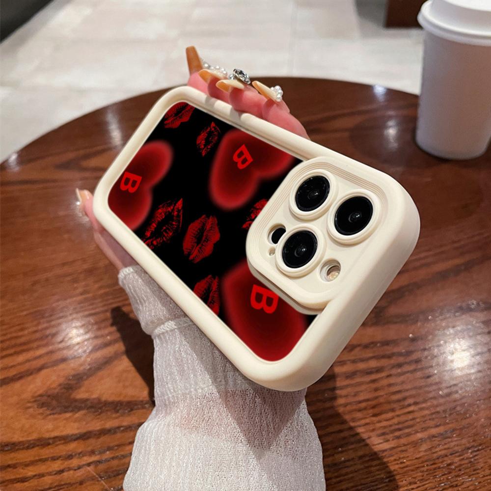 LZ22 Lips Kiss Digital Design Silicone Phone Case for Samsung A15 A35 S24 S23 Ultra S22 S21 Plus S20 A05 A06 A54 A55 A53 A14 M15 Shockproof Back Cover