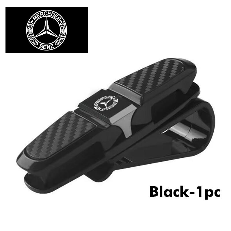 

For Benz Car Logo Glasses Case Sun Visor Glasses Holder Sunglasses Clip Card Ticket Holder AMG VIANO GLB GLC W108 W124 W126 W169