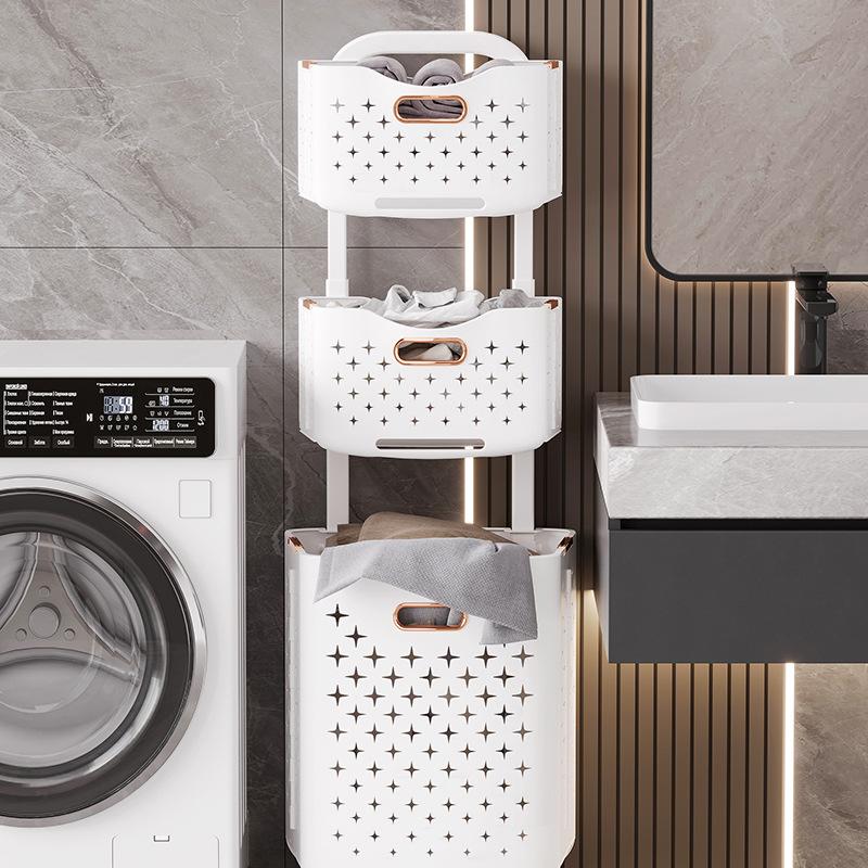 Foldable Dirty Clothes Basket Movable Storage Baskets Laundry Basket Clothes Storage Rack Storage Basket Bathroom Organizer