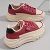 Damen Plateau-Sneaker, Modische Dicksohlige Dad Shoes, Vielseitige Lässige Sportschuhe Für Studenten, Atmungsaktive Schnür-Turnschuhe