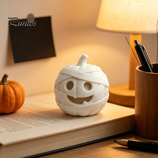 Ghost Theme Craft Supply 3D Printed Halloween Mummy Figurine, Blank DIY Paintable Bandage Pumpkin Statue, Personalized Decor Mini Desktop Ornament for