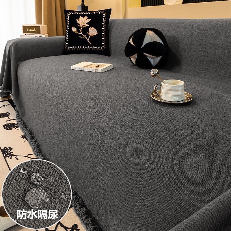 

Home Decor Sofa Covers Sofas Furniture Cover Sofa Blanket Cover Aesthetic Prevent Cat Scratching Blanket Solid Color Couch Towel 180x130cm серый