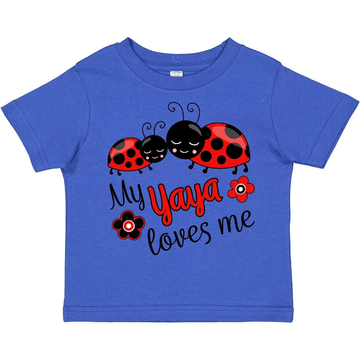 Inktastic My Yaya Loves Me With Cute Ladybugs Toddler T-Shirt Family Grandma Kid 160