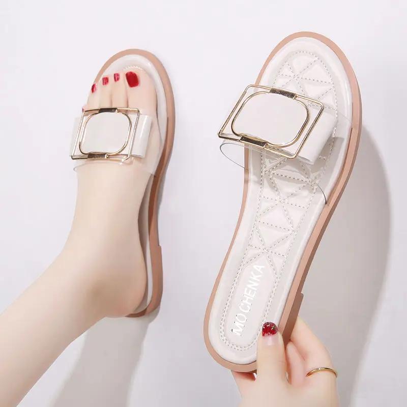 

Fashion Home Slides Women s Slippers and Ladies Sandals Open Toe Indoor on Word Flat House Shoes Outside Footwear Small Size F Trend Y G 35 бежевый