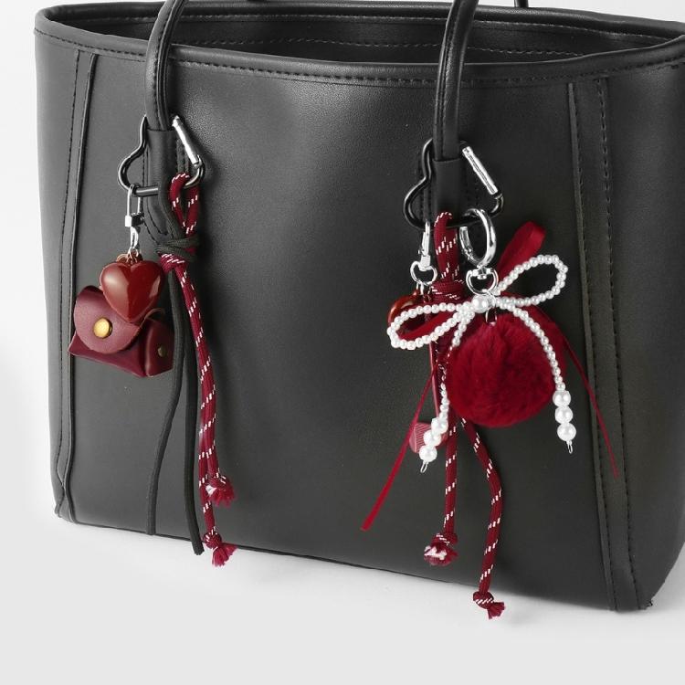 Trendy Heart Tassels Bows Keychain for Women’s Bags and Accessories Sophisticated Korean Aesthetic Bag Pendant