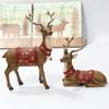Christmas Decorations Realistic Reindeer Figurines with Long Antler and Feet Tabletop Centerpieces for Home Decors