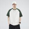 250G Men's Summer Trendy Color Block Raglan Tee - Heavyweight Pure Cotton, Loose Fit, Short Sleeve