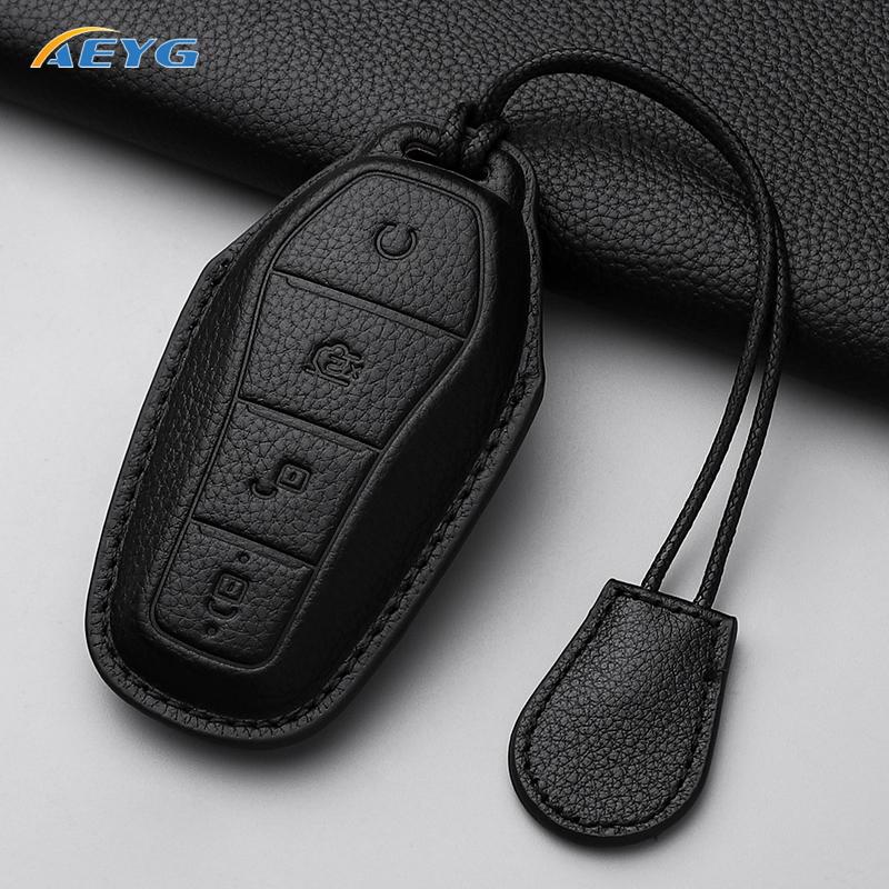 Byd Car Leather Key Case Cover Fob For Byd Atto3 Tpu Key Fob Shell For Byd Song/Plus Dolphin Tang Dmi Han Ev Qin Yuan Key Chain