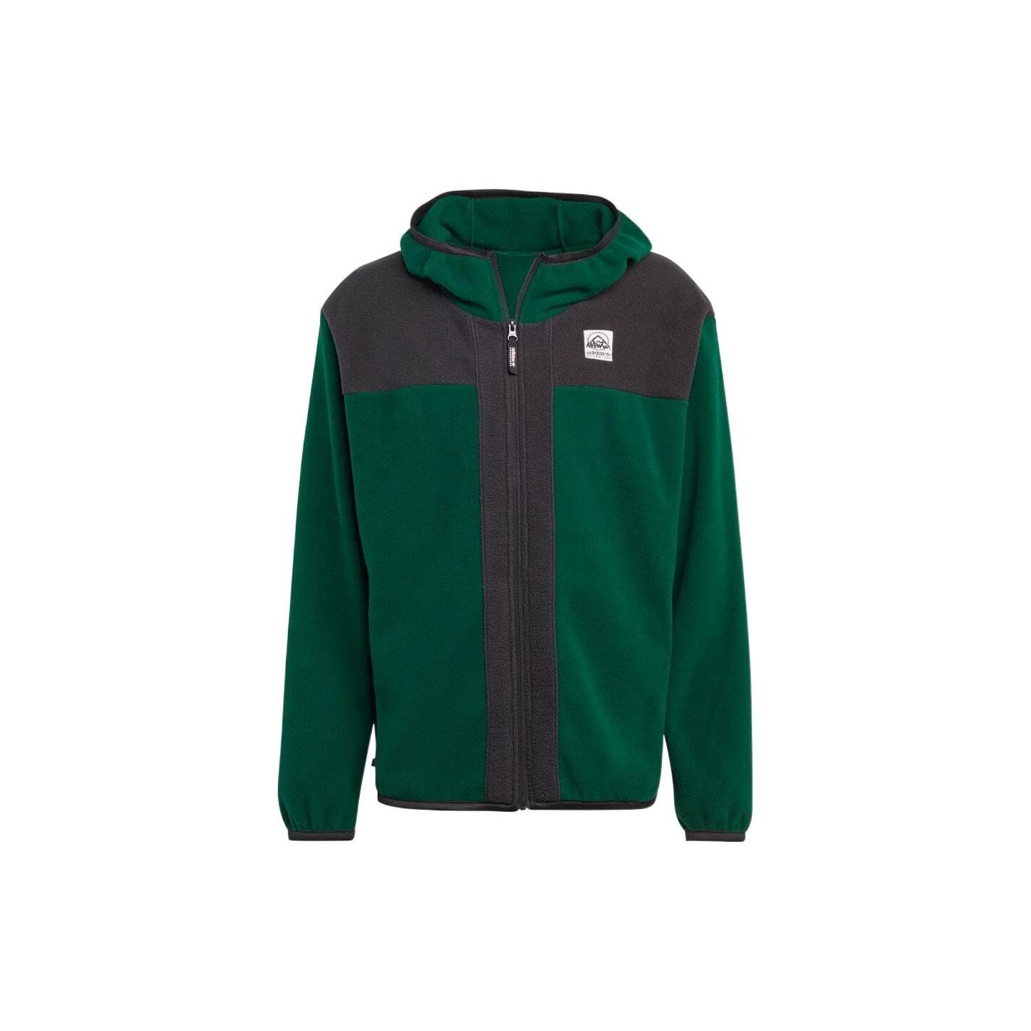 adidas Adventure FC Full Zip Polar Fleece Hoodie  Green  Men s IC2340 M