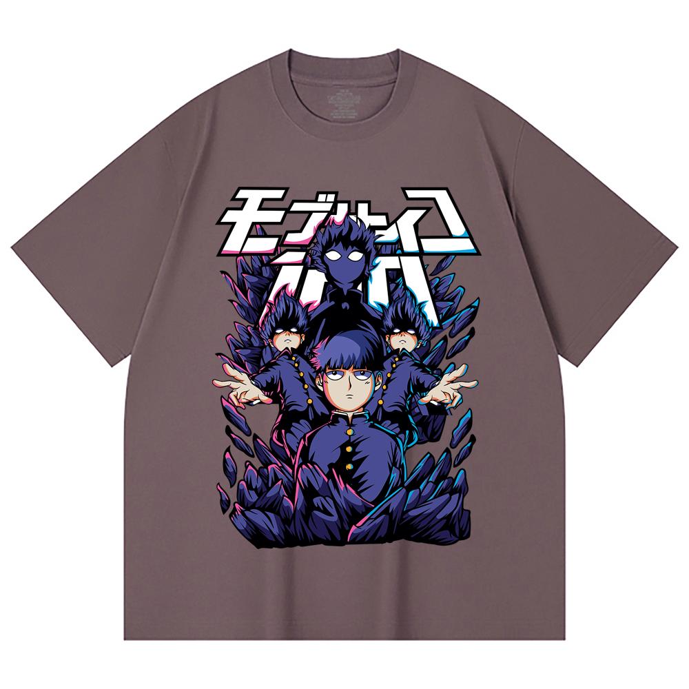 T-shirt Unisex in Cotone Pesante 230 g/m² 100% Cotone con Stampa Mob Psycho 100 V1 Shiego
