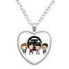 Tokio Hotel Anhänger Halskette Rockband Bill Kaulitz Musik Sänger Bild Glas Herzform Halskette Schmuck Charme Fans Geschenk