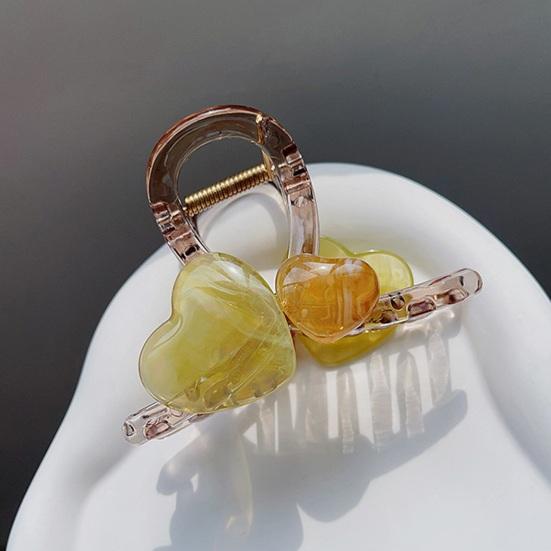 Haarkralle Klare Gelee-Textur Doppelherz-Design Mittlere Größe Haarspange Stabil