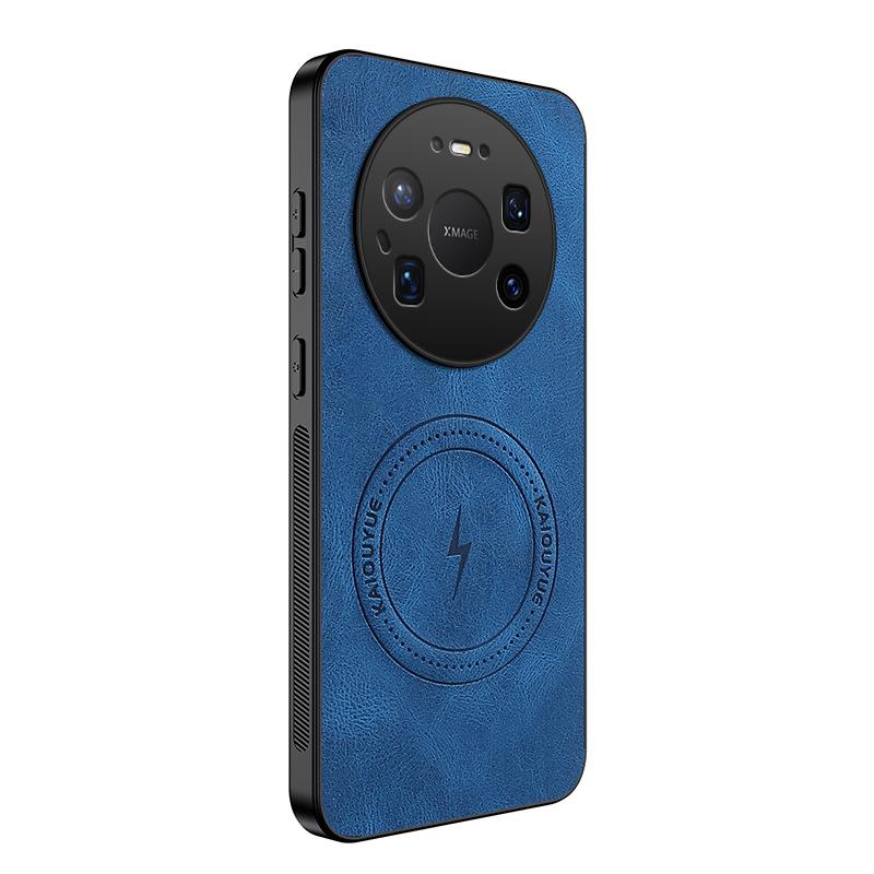 Applicable to Huawei mate80ProMax Lightning Napa pattern magnetic mobile phone case Pura90Pro anti-drop protective case