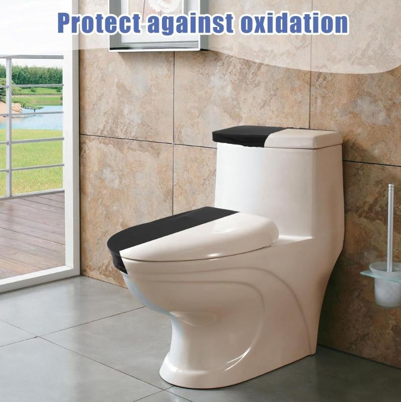 2pcs Toilet Cover Set With Soft Edges For Most Toilets Machine Washable Polyester Cloth