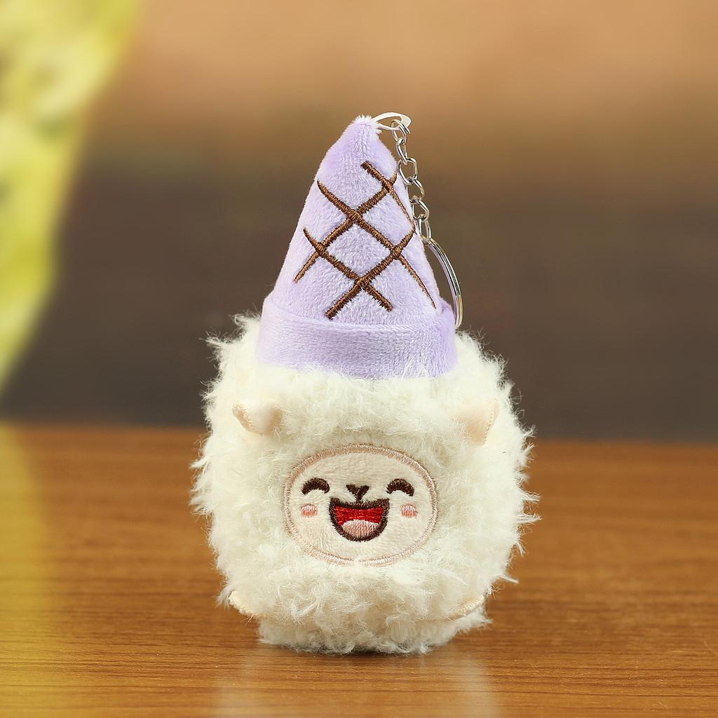 Plush Ice Cream Keychain Soft Toy With Pp Cotton Filling For Bag Decor And Gifts