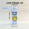 1 Pezzo Salva Spazio Personaggio Equipaggio Gioco Astronavigante 750ml Bottiglia d'Acqua Colorata in Plastica Tappo a Flip con Cannuccia Anti-perdita Per Sport Ufficio Uso Domestico