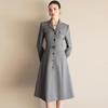 Women's Gray Mid-Length Lapel Dress Suit - Spring Fashion Collection