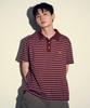 SUPERSUB Haengsiki Striped Collared Short Sleeve T-Shirt - Navy