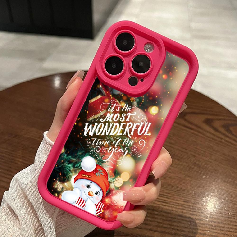 Ae121 Merry Christmas Santa design art Phone Cases for iPhone 16 14 13 11 Pro Max 15 7 8 6 Plus 12 mini XR XS Max SE Angel Eye Ladder Protective Cover