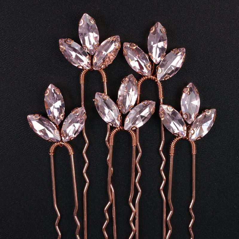 5 Pcs Rhinestones Little Simple Bride Wedding Hair Pins Silver Bridal Hair Piece Wedding Hair Accessories for Women and Girls
