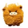 Fluffy Highland Cow Plush Toy - Round, Long-Haired Bison Doll for Kids