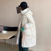 Long White Duck Down Jacket Women's 2025 Winter Fashion Hooded Multi-pocket Thickened and Thin Casual Over-the-knee Jacket