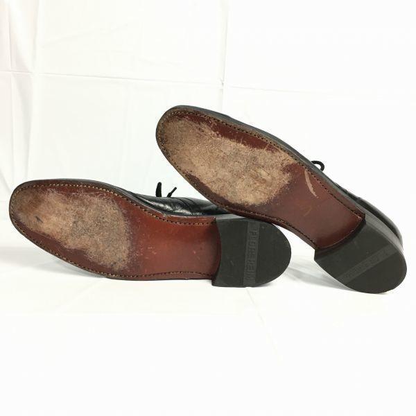 80er-90er Vintage Florsheim U-Tip Businessschuhe Größe 11B 27.5-28.5 Schwarz Herren(GEBRAUCHT)