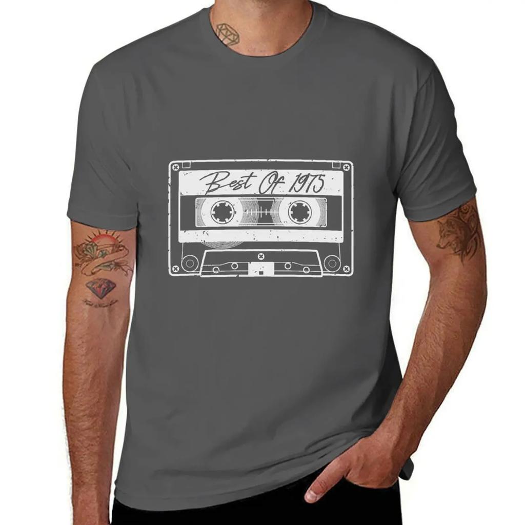 Cassette Tape Best Of 1975 TShirt vintage anime shirt tops vintage cotton graphic tees men clothing