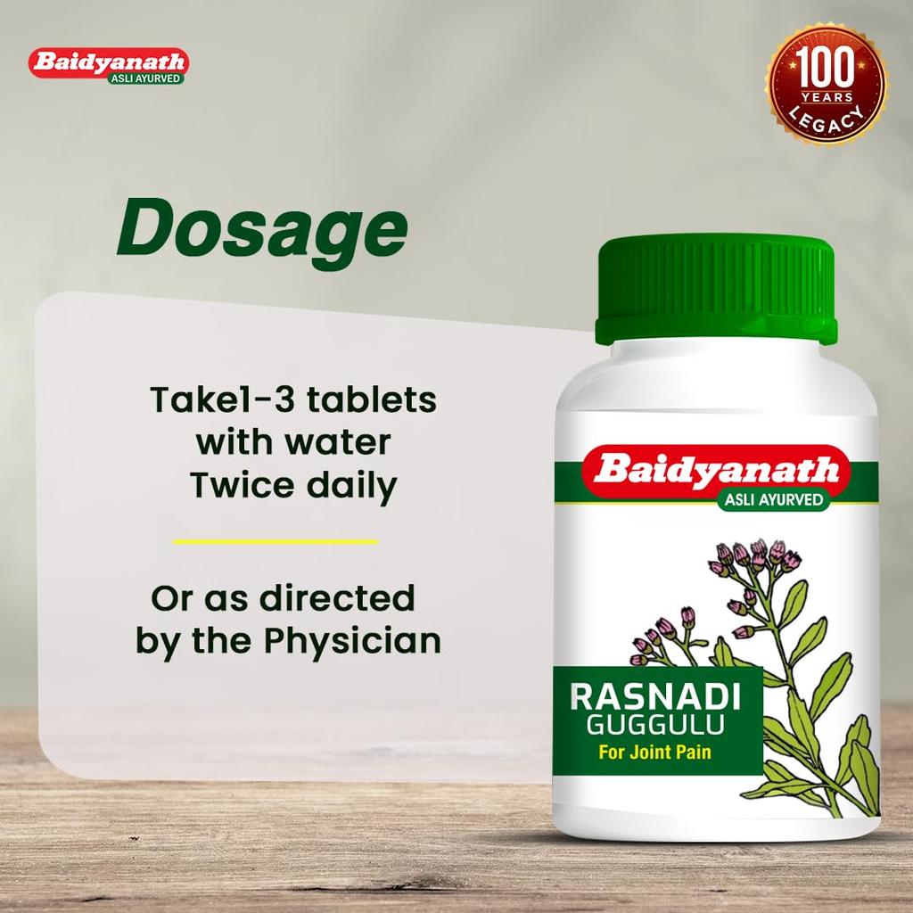 Baidyanath Rasnadi Guggulu 80 Tablets Ayurvedic Joint Wellness Blend for Stiffness and Mobility Support