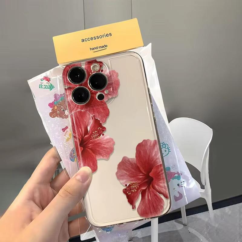 Pink lily Print Clear Phone Case For Xiaomi Mi 15 T Pro 14T 13T 12T Mi 17 Pro 15 14 13 12 11 Lite 5G Silicone Cover