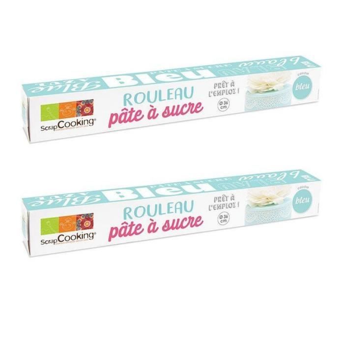 Pâte à sucre - SCRAPCOOKING - 2 rouleaux - Prête-à-emploi - Ø 36 cm - Bleu