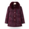 Xiaofu Women's Winter Faux Fur Collar Fleece-Lined Jacket
