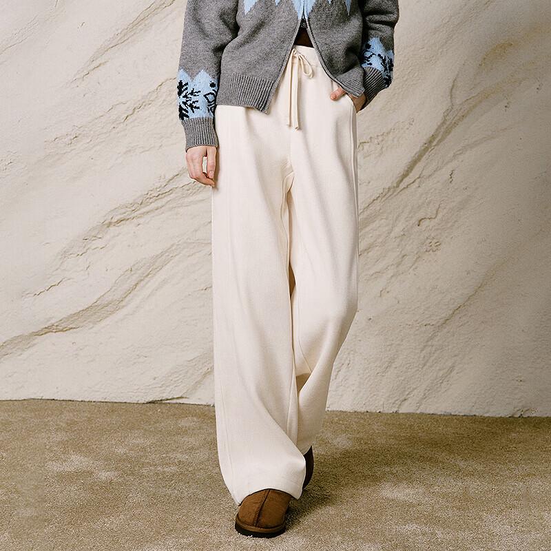 Women's Fleece-Lined High-Waisted Straight Leg Casual Pants