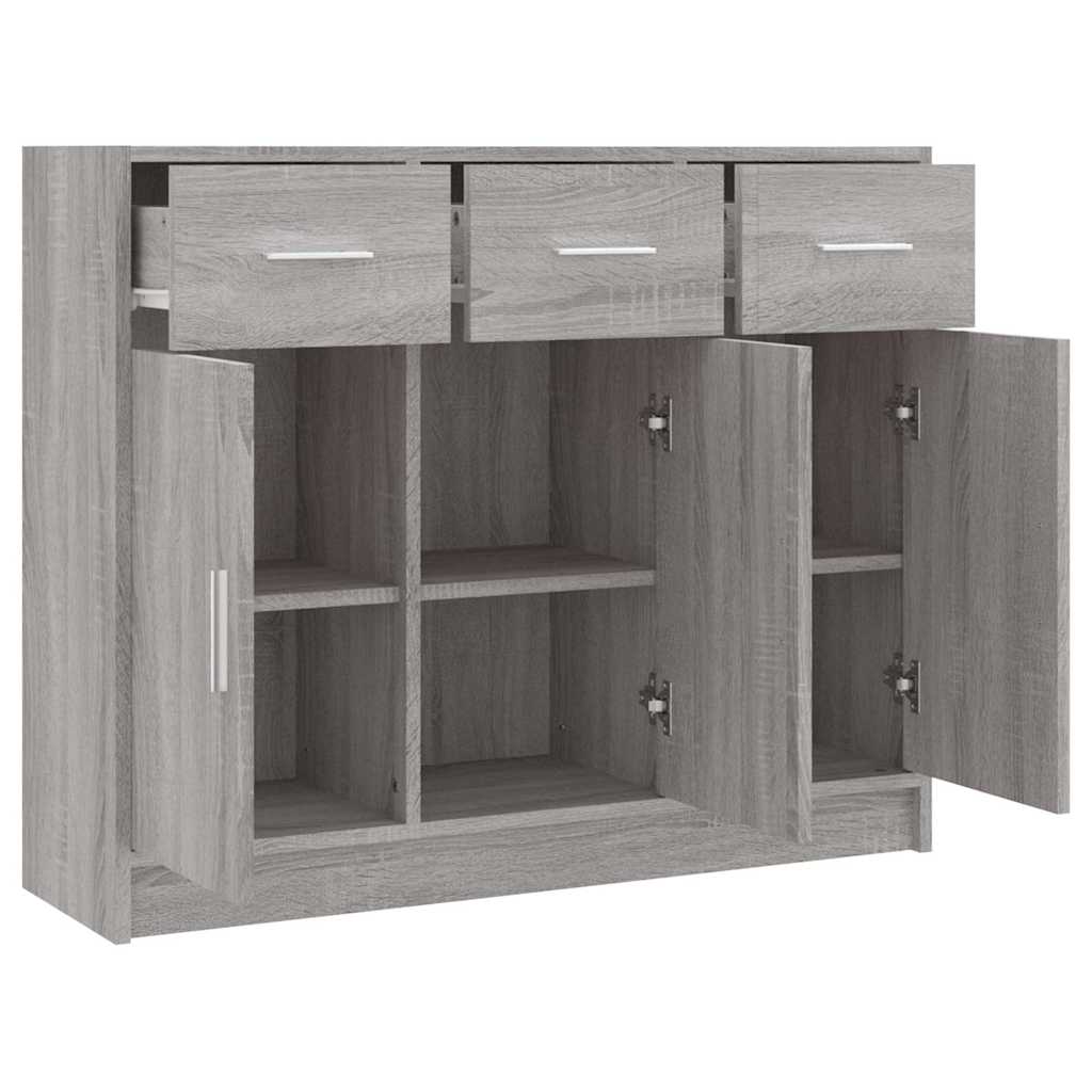vidaXL Sideboard Grau Sonoma 91x28x75 cm Holzwerkstoff