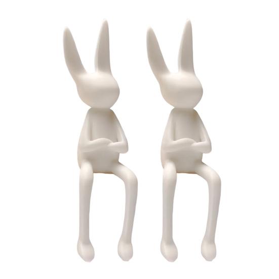 Moderne sitzende Hasenfigur, Osterhasenskulptur für das Wohnzimmer