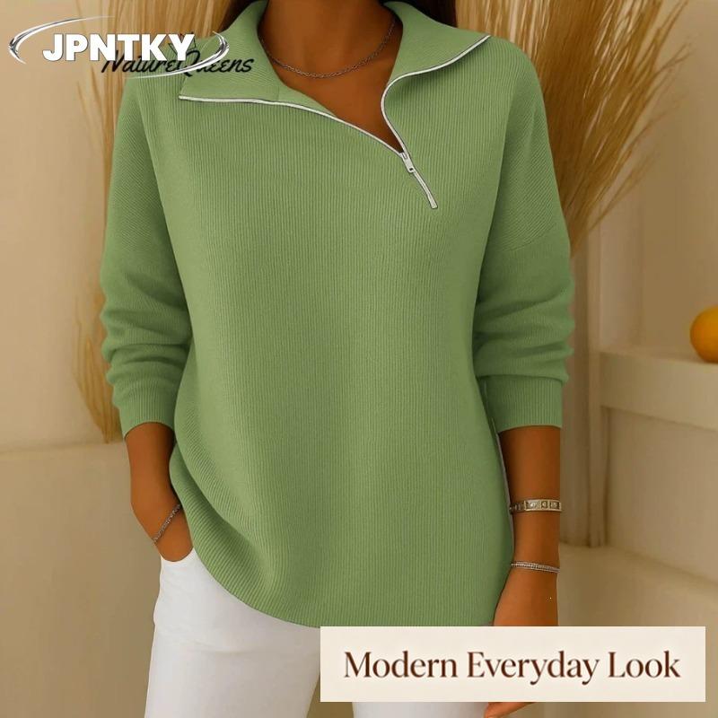 JPNTKY Women's Fashion Casual Solid Color Print Long Sleeve Blouses & Shirts
