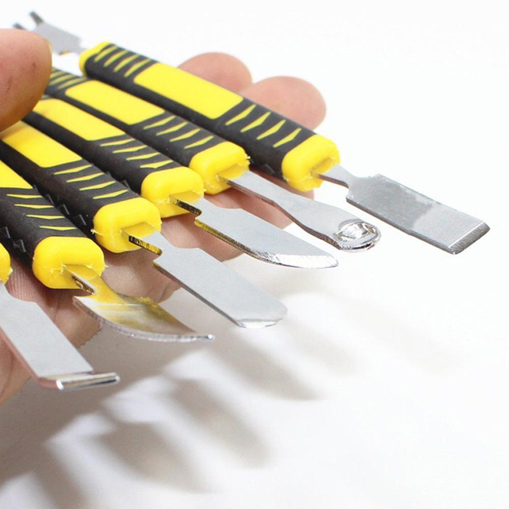 6 in 1 Mobile Phone Prying Tool Kit Dual End Metal Scraper Crowbar Heavy Duty Professional Smartphone Tablet Repair