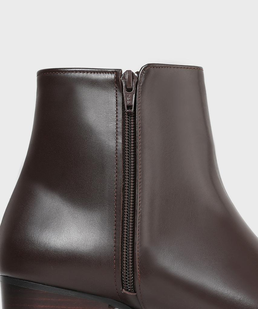 Firenze Atelier 4.7Cm Castarsole Minimal Zipper Ankle Boots 3335 [Brown Fg]