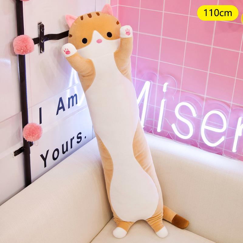 50-130Cm Long Cat Plush Toys Cute Animal Cat Creative Long Soft Toys Office Break Nap Sleeping Pillow Stuffed Gift Doll For Kids