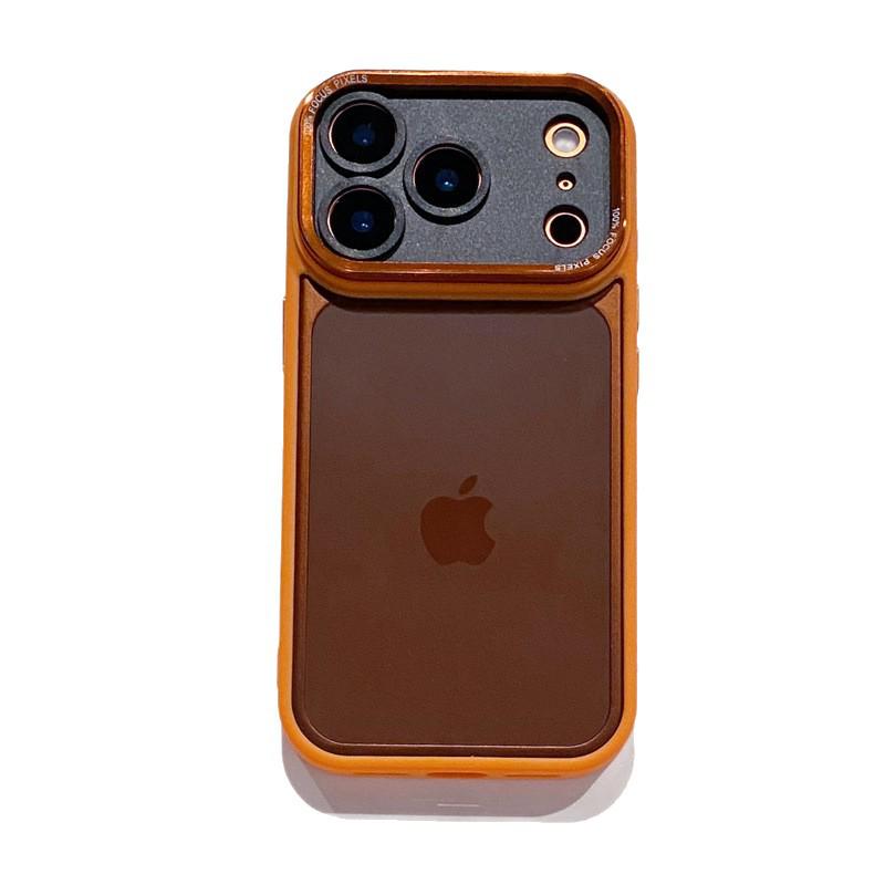 iPhone 11-15 Pro Max Electroplated Lens Solid Color Drop-Proof Case