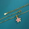 Enamel Color Cherry Blossom Necklace Female Plum Blossom Pendant Fashionable And Simple Birthday Gift Necklace For Girlfriend