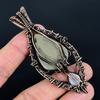 Pyrite & Moonstone Pendant, 999 Copper Wire Wrapped Gemstone Jewelry, Handmade Tree Of Life Pendant, For Thanksgiving