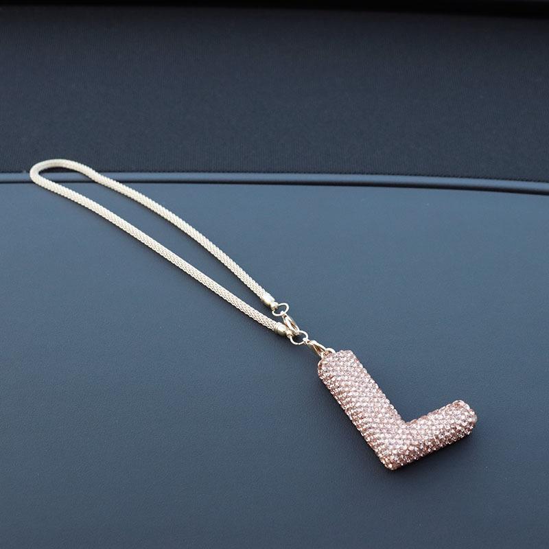 Rhinestone Ceramic Cross Pendant for Car Mirror Decor