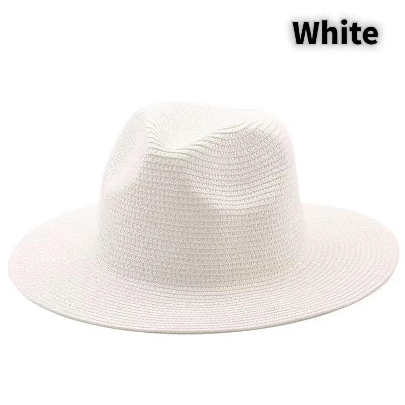 Big Head Size 60CM Straw Panaman Hat Foldable Woven Sun Hat  Men Plus Size Jazz Cap Women Beach Sun Protection Sun Shading Hat