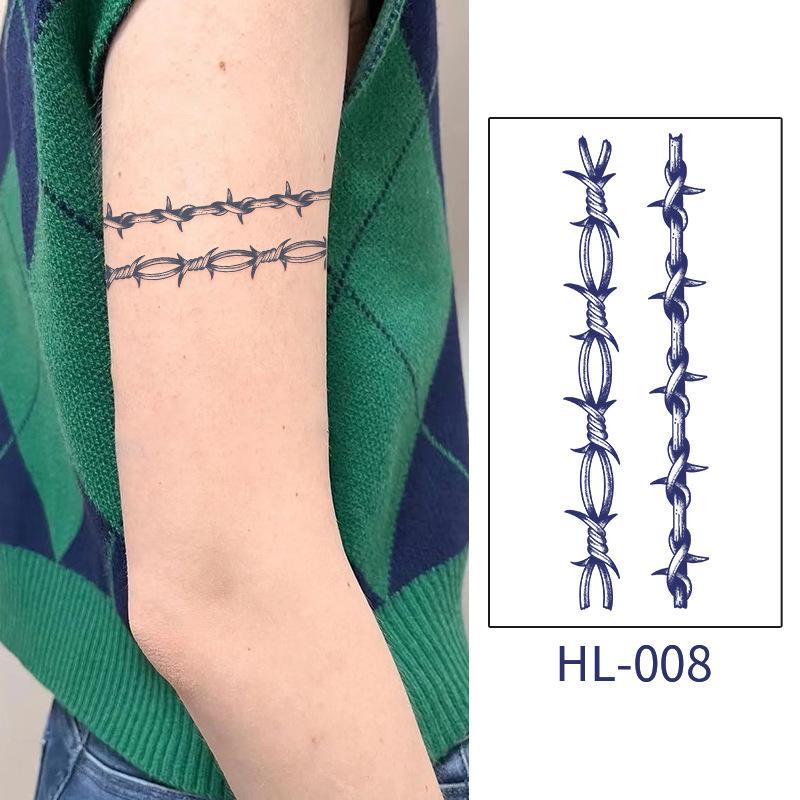 Large Semi-Permanent Waterproof American Style Flower & Plant Arm Tattoo Sticker for Men