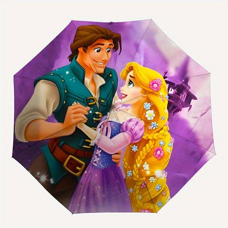 1pc Tangled, Rapunzel Automatic Folding Umbrella: Compact 8-rib Design Cartoon Travel Companion for Outdoor, Casual Accessory