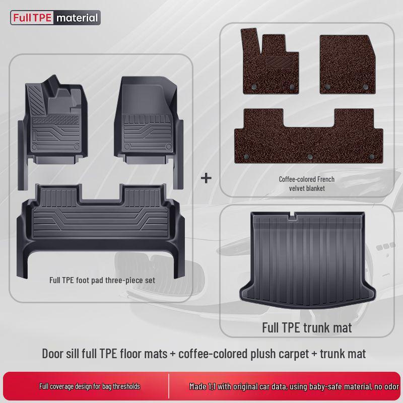 BYD Leopard Titanium 7 Five-Seater Double Layer TPE 2025 Floor Mats Kit