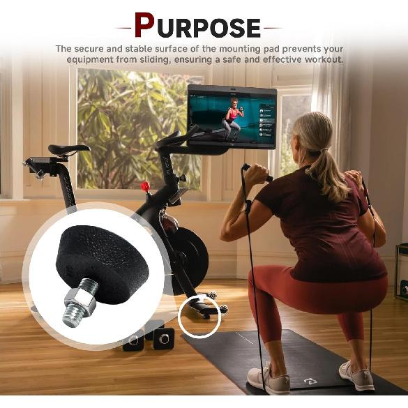 for Peloton Exercise Bike Non-Slip Fixed Support Pads Bicycle Rubber Swivel Foot Pads Upgraded Stainless Steel 3/8 Inch Leveling Screws Non-Slip