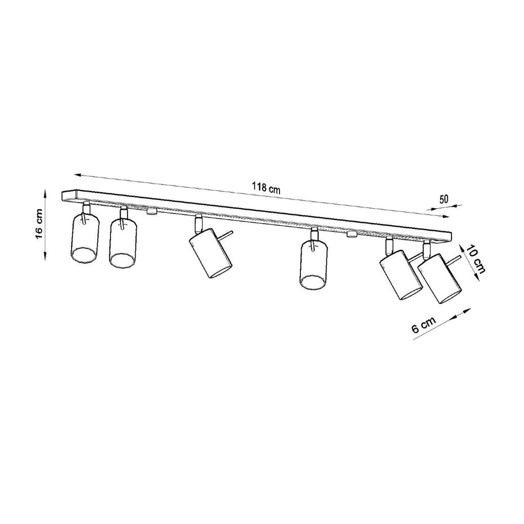 Ring ceiling lamp 6L chrome